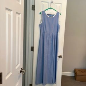 Blue and white chambray dress